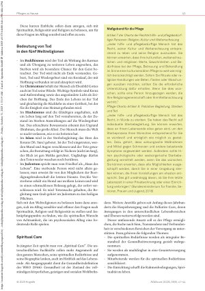 Vorschauseite 3: Sterben – Gedanken zu Religion, Spiritualität und Pflege