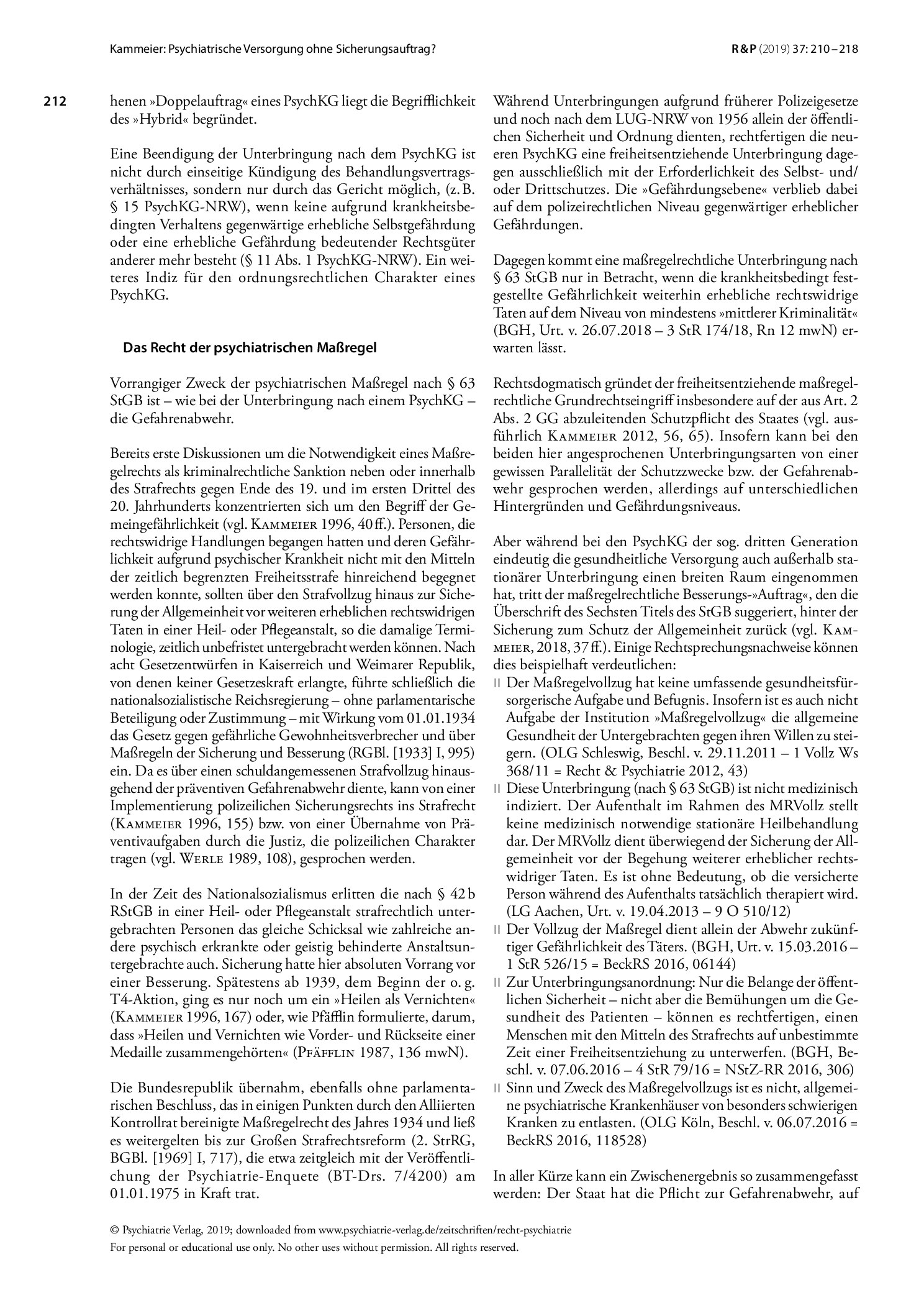 Vorschauseite 3: Psychiatrische Versorgung ohne Sicherungsauftrag und Zwang? – Eine Skizze der notwendigen Strukturänderungen