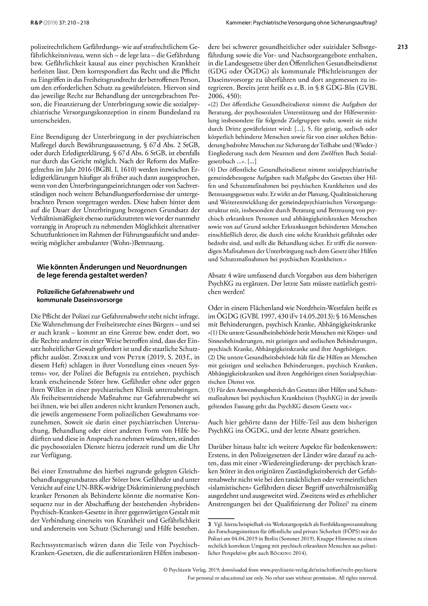 Vorschauseite 4: Psychiatrische Versorgung ohne Sicherungsauftrag und Zwang? – Eine Skizze der notwendigen Strukturänderungen