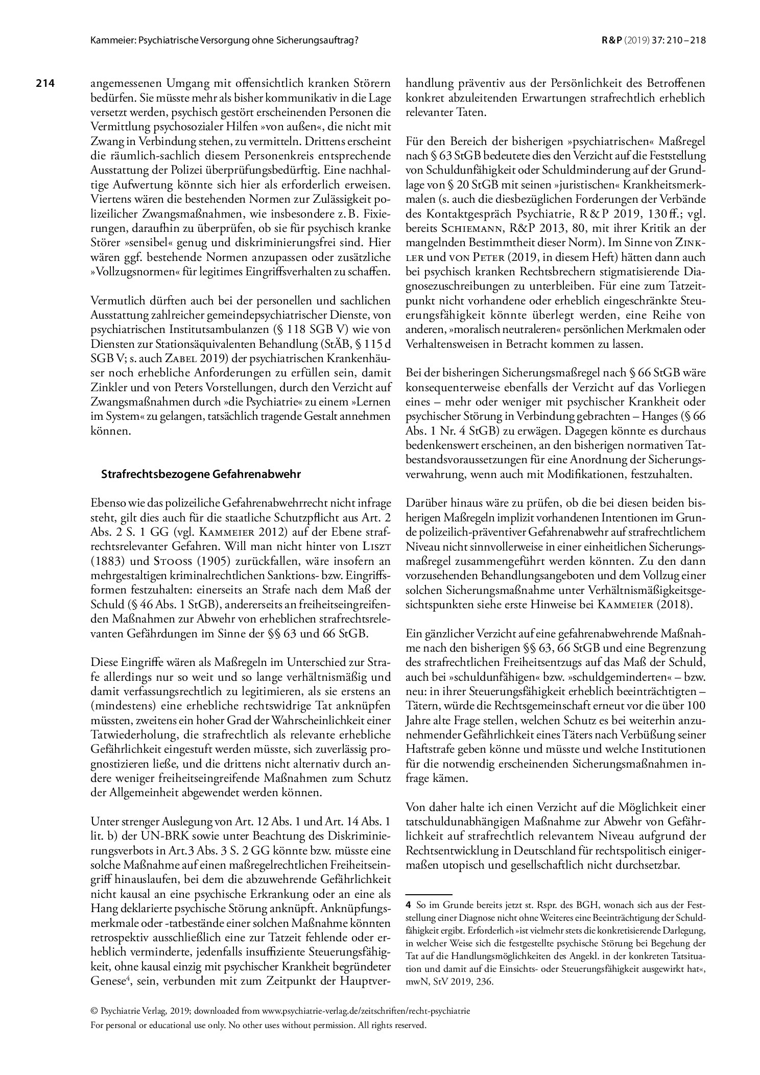 Vorschauseite 5: Psychiatrische Versorgung ohne Sicherungsauftrag und Zwang? – Eine Skizze der notwendigen Strukturänderungen