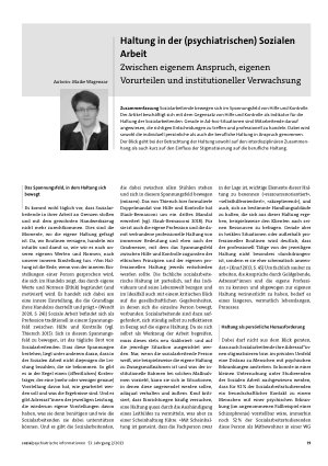 Vorschauseite 1: Haltung in der (psychiatrischen) Sozialen Arbeit. Zwischen eigenem Anspruch, eigenen Vorurteilen und institutioneller Verwachsung