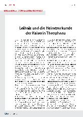 Vorschauseite 1: Leibniz und die Heiratsurkunde der Kaiserin Theophanu