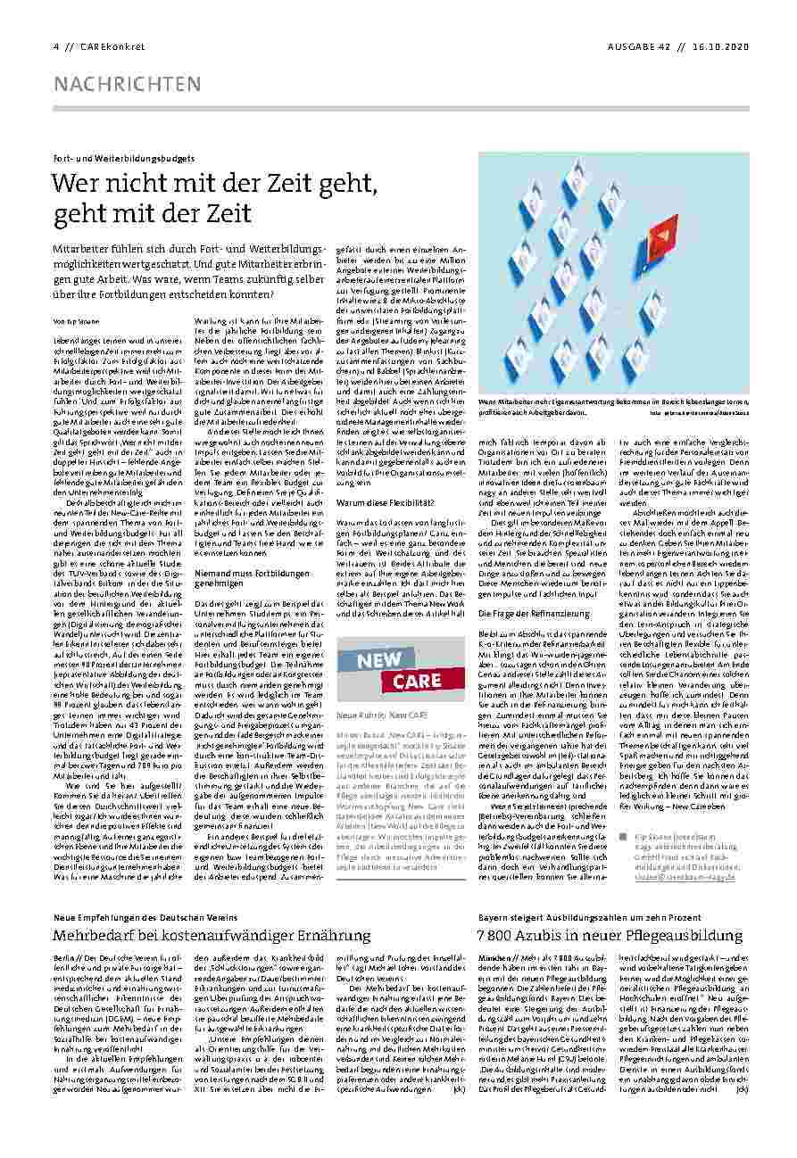 Vorschauseite 1: Wer nicht mit der Zeit geht, geht mit der Zeit.