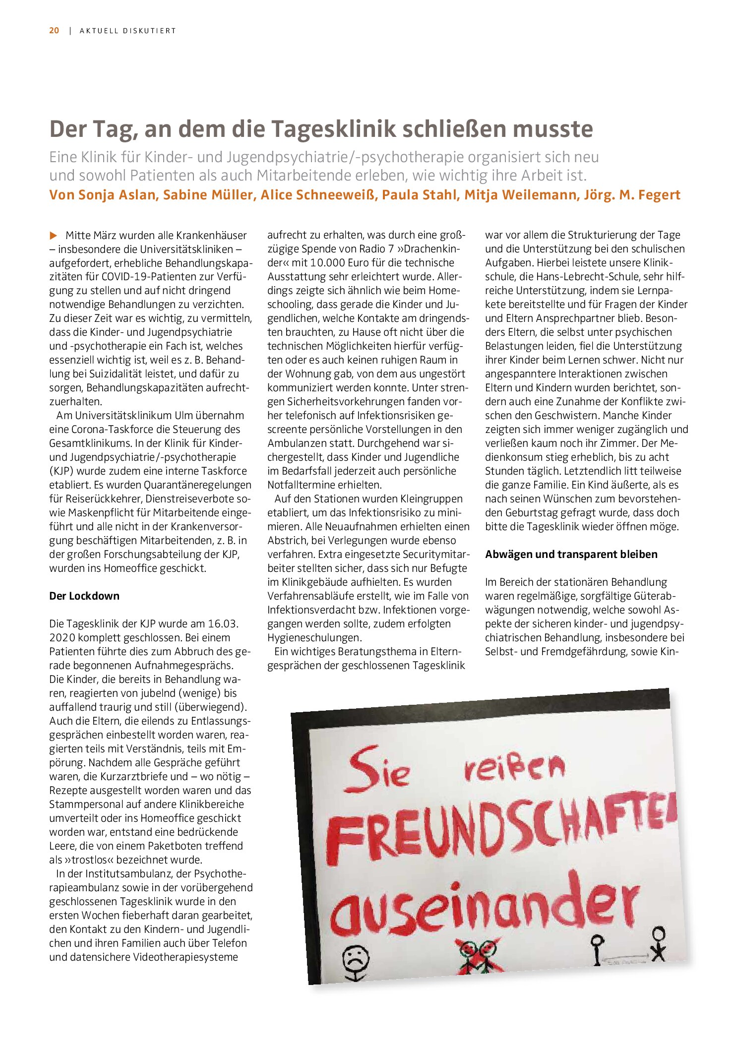 Vorschauseite 1: Der Tag, an dem die Tagesklinik schließen musste