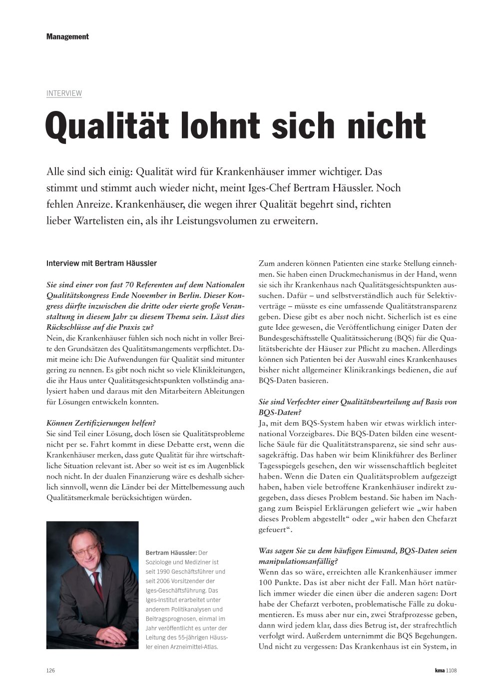 Vorschauseite 1: Qualität lohnt sich nicht