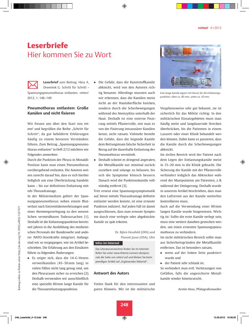 Vorschauseite 1: Leserbriefe ? Hier kommen Sie zu Wort