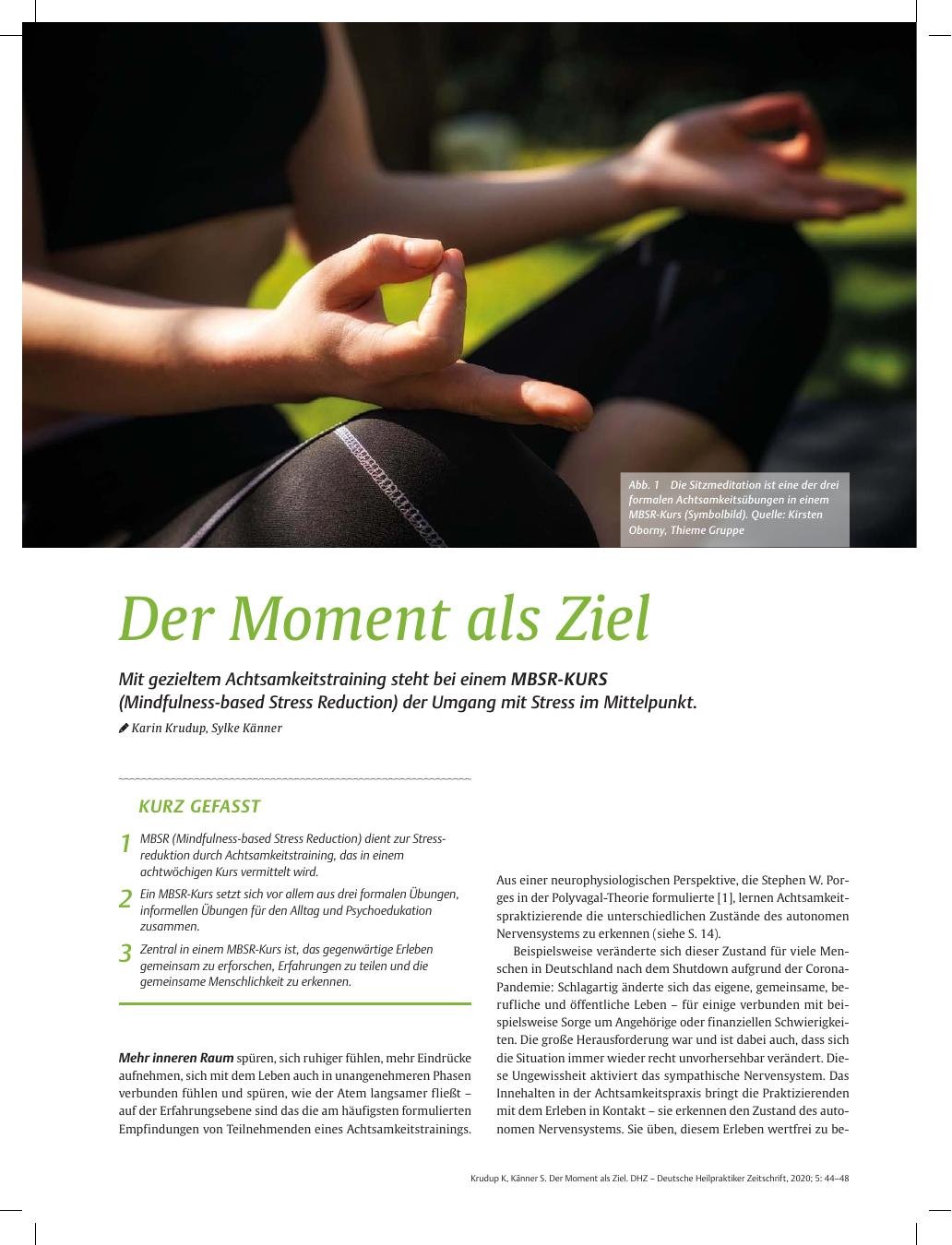 Vorschauseite 1: Der Moment als Ziel