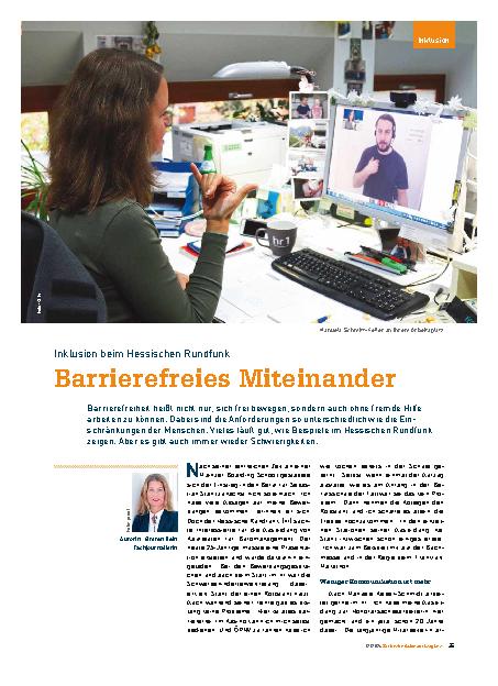 Vorschauseite 1: Inklusion beim Hessischen Rundfunk: Barrierefreies Miteinander