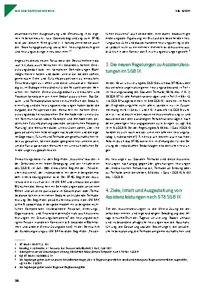 Vorschauseite 2: Empfehlungen des Deutschen Vereins zu Assistenzleistungen nach dem SGB IX
