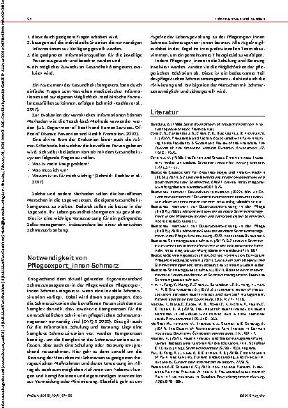 Vorschauseite 4: Edukation im pflegerischen Schmerzmanagement Schmerzpatient_innen brauchen Unterstützung durch Pflegeexpertise