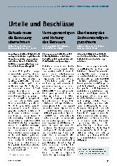 Vorschauseite 1: Urteile und Beschlüsse