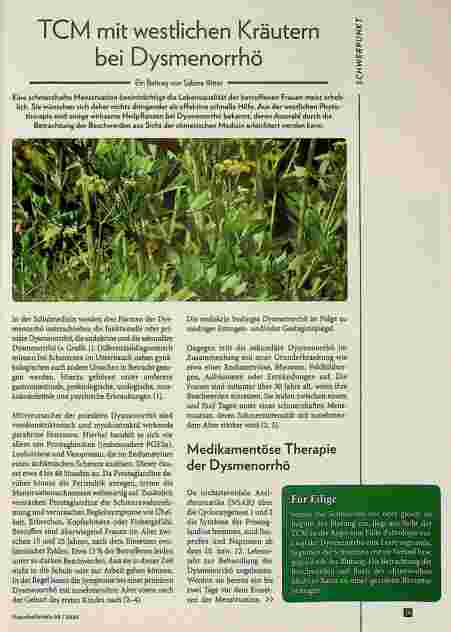Vorschauseite 1: TCM mit westlichen Kräutern bei Dysmenorrhöse