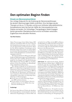 Vorschauseite 2: Den optimalen Beginn finden Einsatz von Nierenersatzverfahren