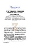 Vorschauseite 1: WIE VIEL UND WELCHES PERSONAL BRAUCHT GUTE PFLEGE?