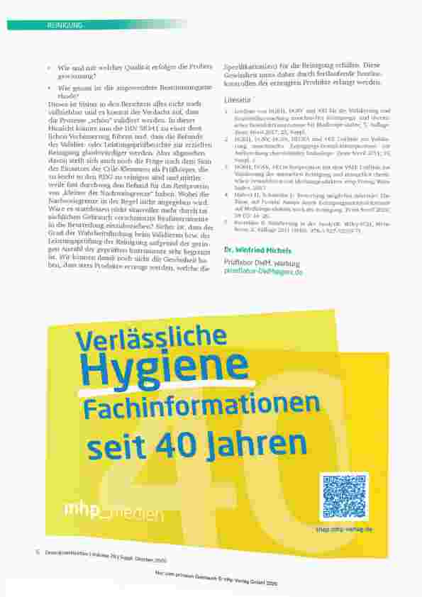 Vorschauseite 3: DIN 58341 mit neuen Anforderungen an die Leistungsprüfung der Reinigung