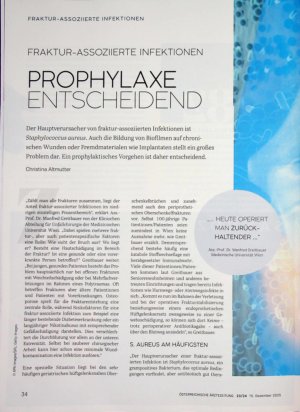 Vorschauseite 1: Fraktur-assoziierte Infektionen Prophylaxe entscheidend