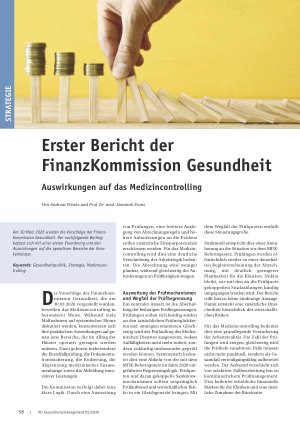 Vorschauseite 1: Erster Bericht der FinanzKommission Gesundheit. Auswirkungen auf das Medizincontrolling