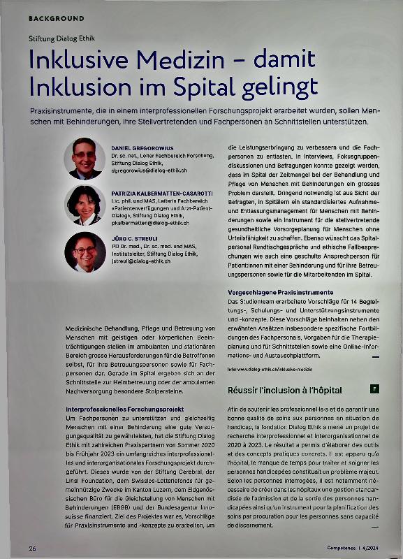 Vorschauseite 1: Inklusive Medizin - damit Inklusion im Spital gelingt
