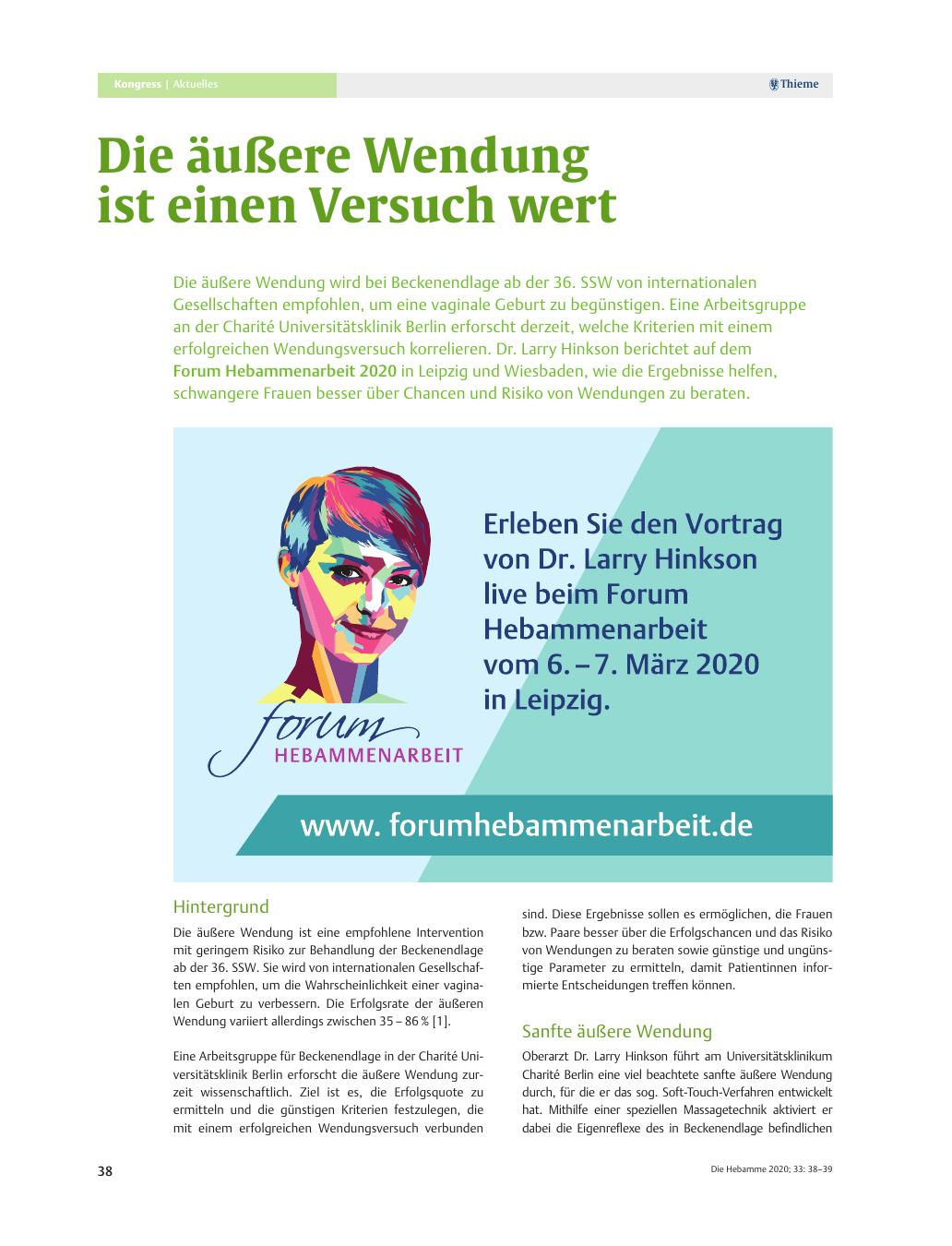 Vorschauseite 1: Die äußere Wendung ist einen Versuch wert.
