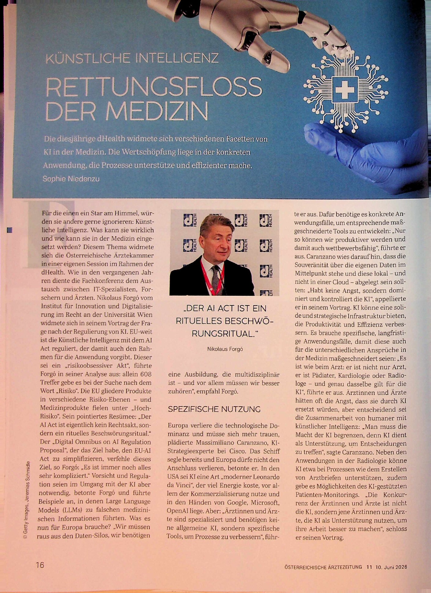 Vorschauseite 1: Künstliche Intelligenz: Rettungsfloß der Medizin