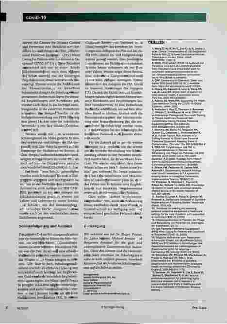 Vorschauseite 3: Richtlinien und Empfehlungen schnell in die Praxis bringen: Schutzmaßnahmen im Gesundheitsbereich anlässlich der COVID-19-Krise schulen