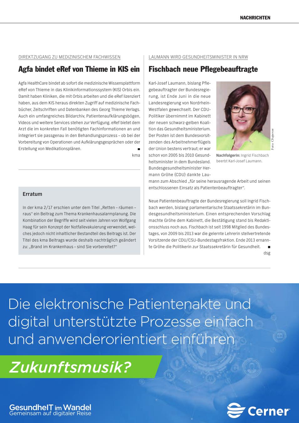 Vorschauseite 1: Direktzugang zu medizinischem Fachwissen: Agfa bindet eRef von Thieme in KIS ein