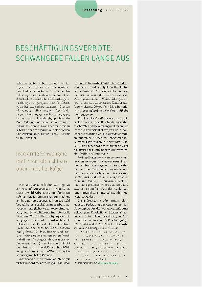 Vorschauseite 1: Beschäftigungsverbote: Schwangere fallen lange aus