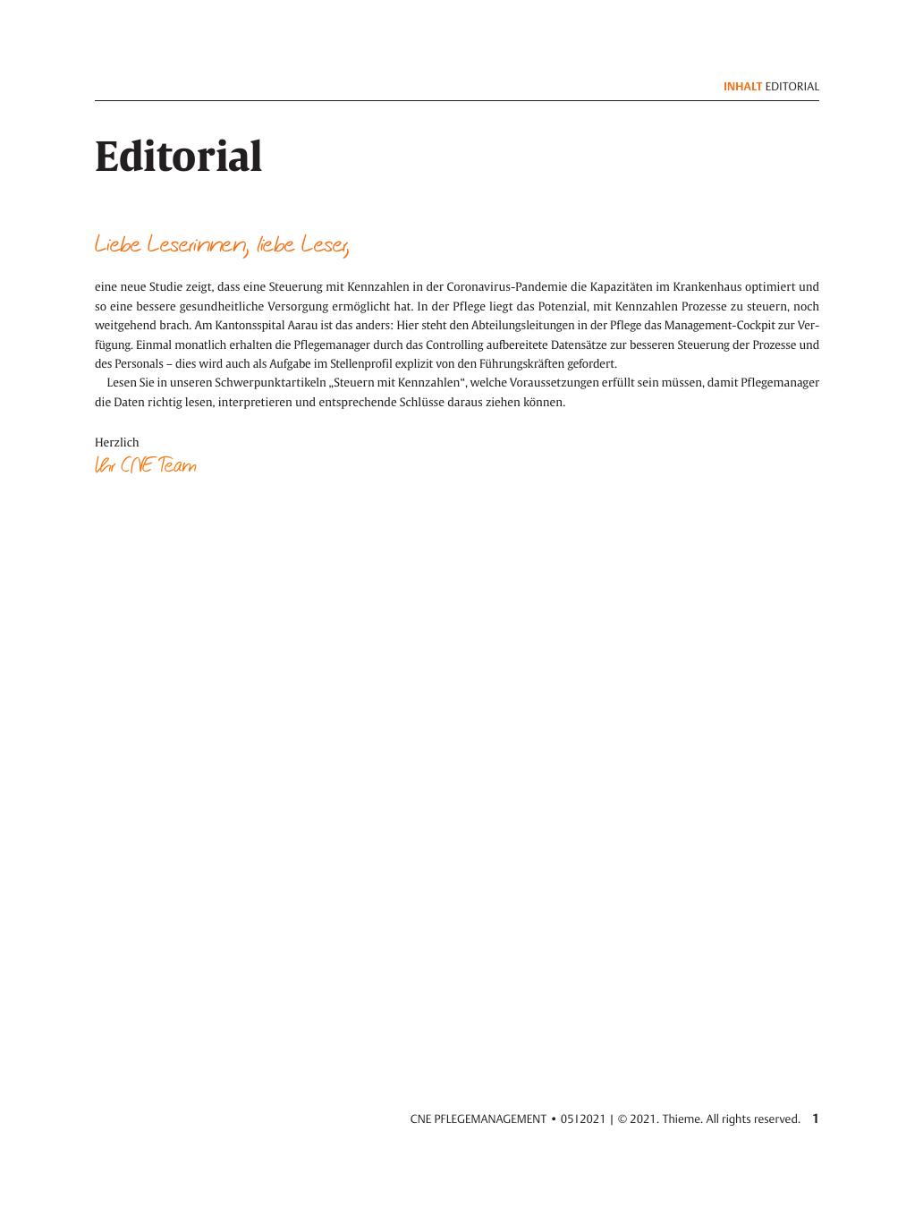 Vorschauseite 1: Editorial