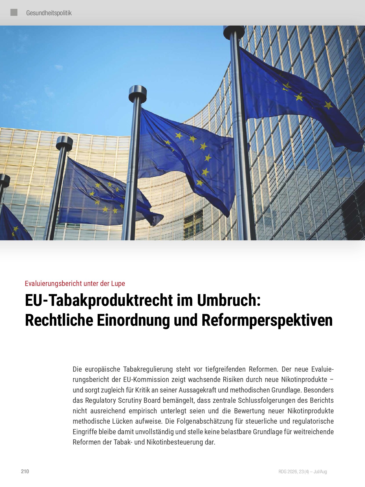 Vorschauseite 1: EU-Tabakproduktrecht im Umbruch: Rechtliche Einordnung und Reformperspektiven