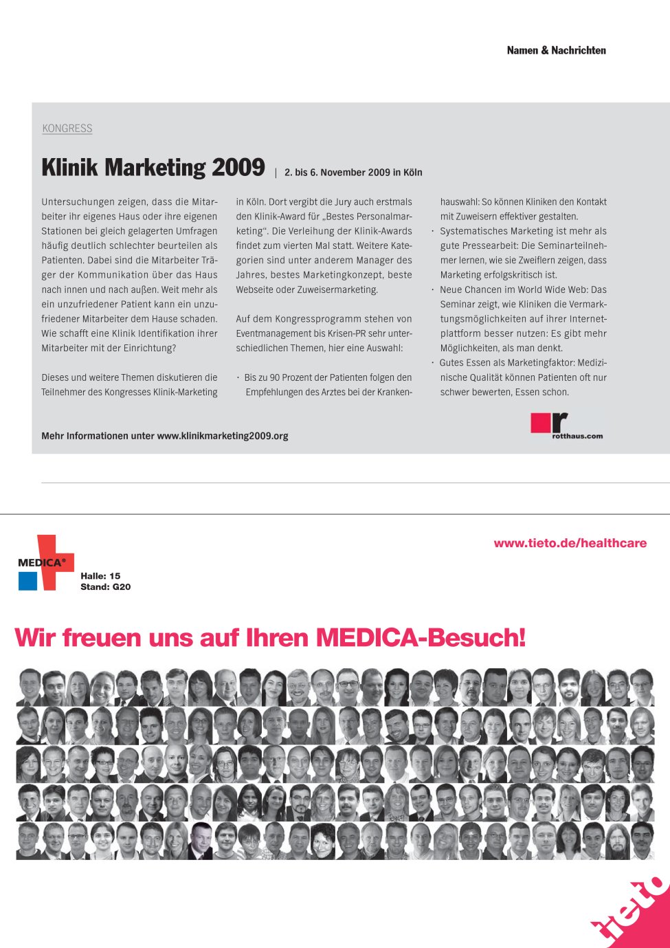 Vorschauseite 1: Klinik Marketing 2009