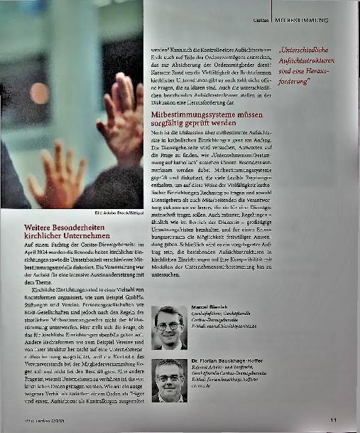 Vorschauseite 3: Die Unternehmensmitbestimmung: neues Modell für Kirche und Caritas
