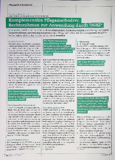 Vorschauseite 2: Komplementäre Pflegemethoden: Rechtsrahmen zur Anwendung durch DGKP