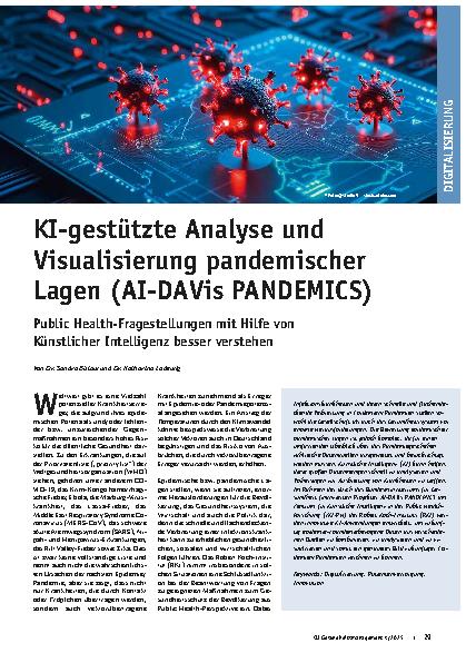 Vorschauseite 1: KI-gestützte Analyse und Visualisierung pandemischer Lagen (AI-DAVis PANDEMICS)