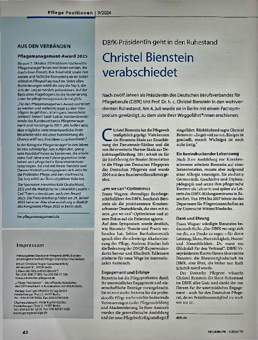 Vorschauseite 3: Neue Bildungsarchitektur für die Pflege vorgestellt