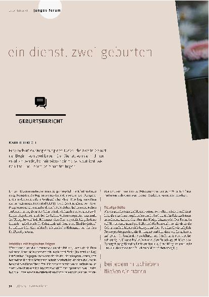 Vorschauseite 1: Ein Dienst, zwei Geburten