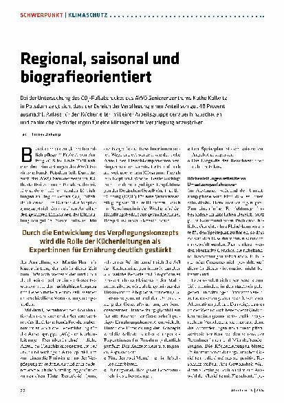 Vorschauseite 1: Regional, saisonal und biografieorientiert