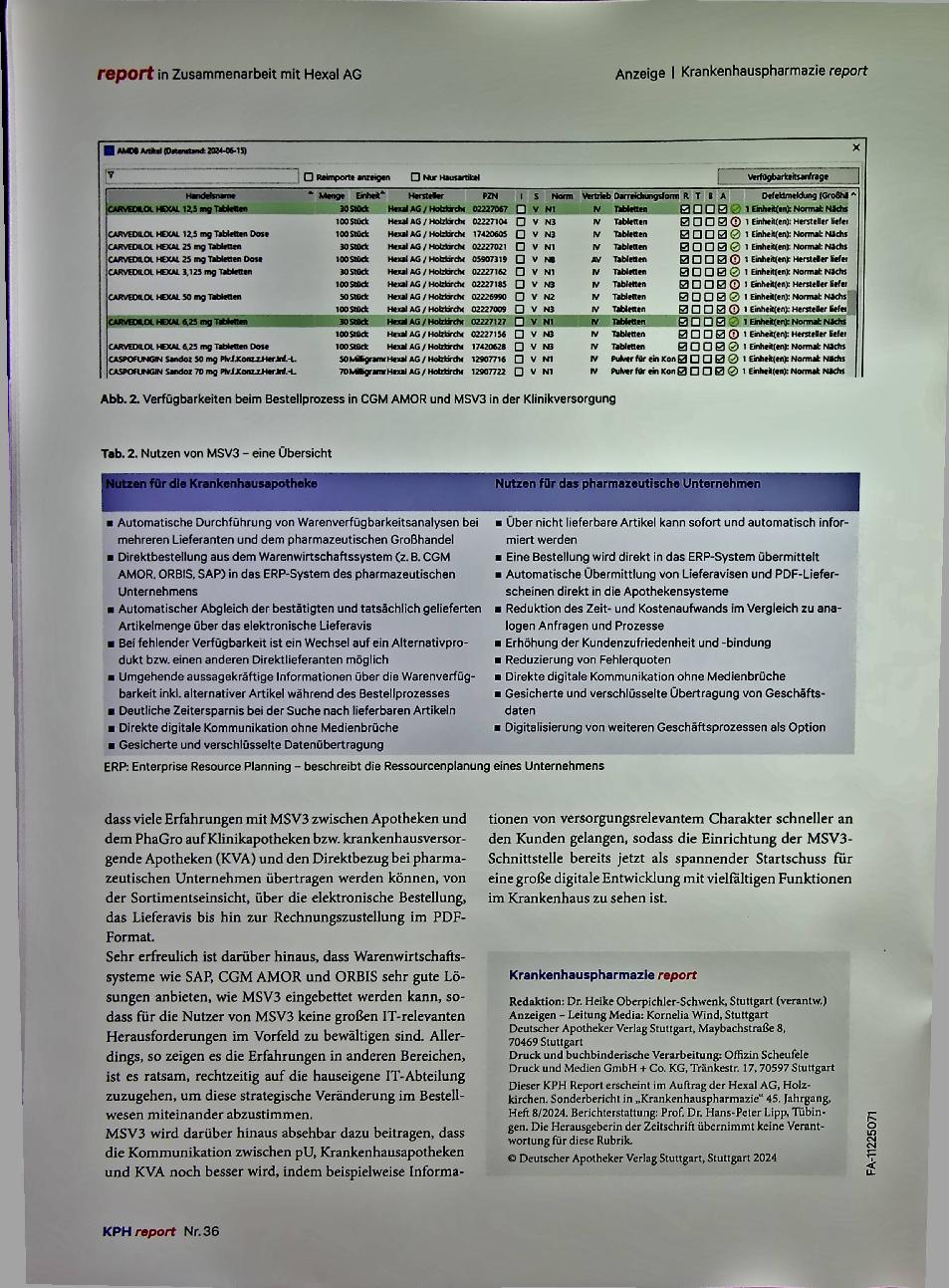 Vorschauseite 4: Digitalisierung der Krankenhausapotheken durch MSV3