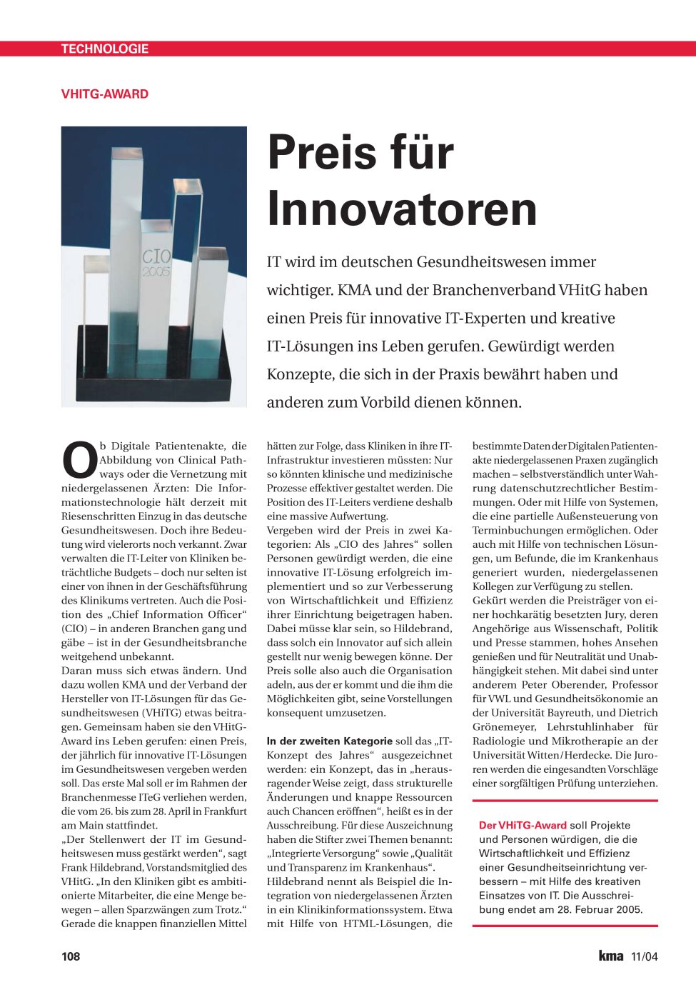 Vorschauseite 1: Preis für Innovatoren