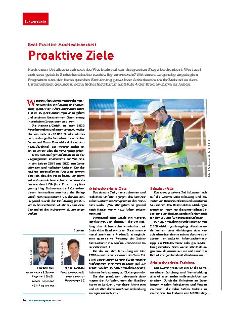 Vorschauseite 1: Best Practice Arbeitssicherheit Proaktive Ziele