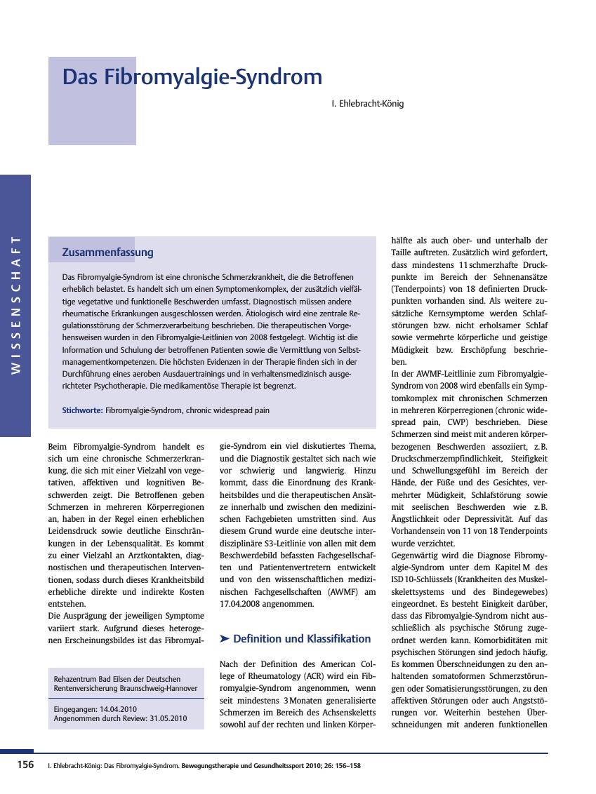 Vorschauseite 1: Das Fibromyalgie-Syndrom