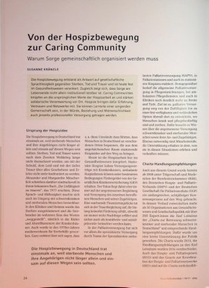 Vorschauseite 1: Von der Hospizbewegung zur Caring Community. Warum Sorge gemeinschaftlich organisiert werden muss