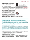 Vorschauseite 1: Ökologische Nachhaltigkeit in der Anästhesiologie und Intensivmedizin