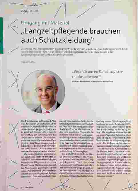 Vorschauseite 1: Umgang mit Material: „Langzeitpflegende brauchen auch Schutzkleidung“