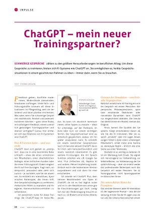 Vorschauseite 1: ChatGPT – mein neuer Trainingspartner?