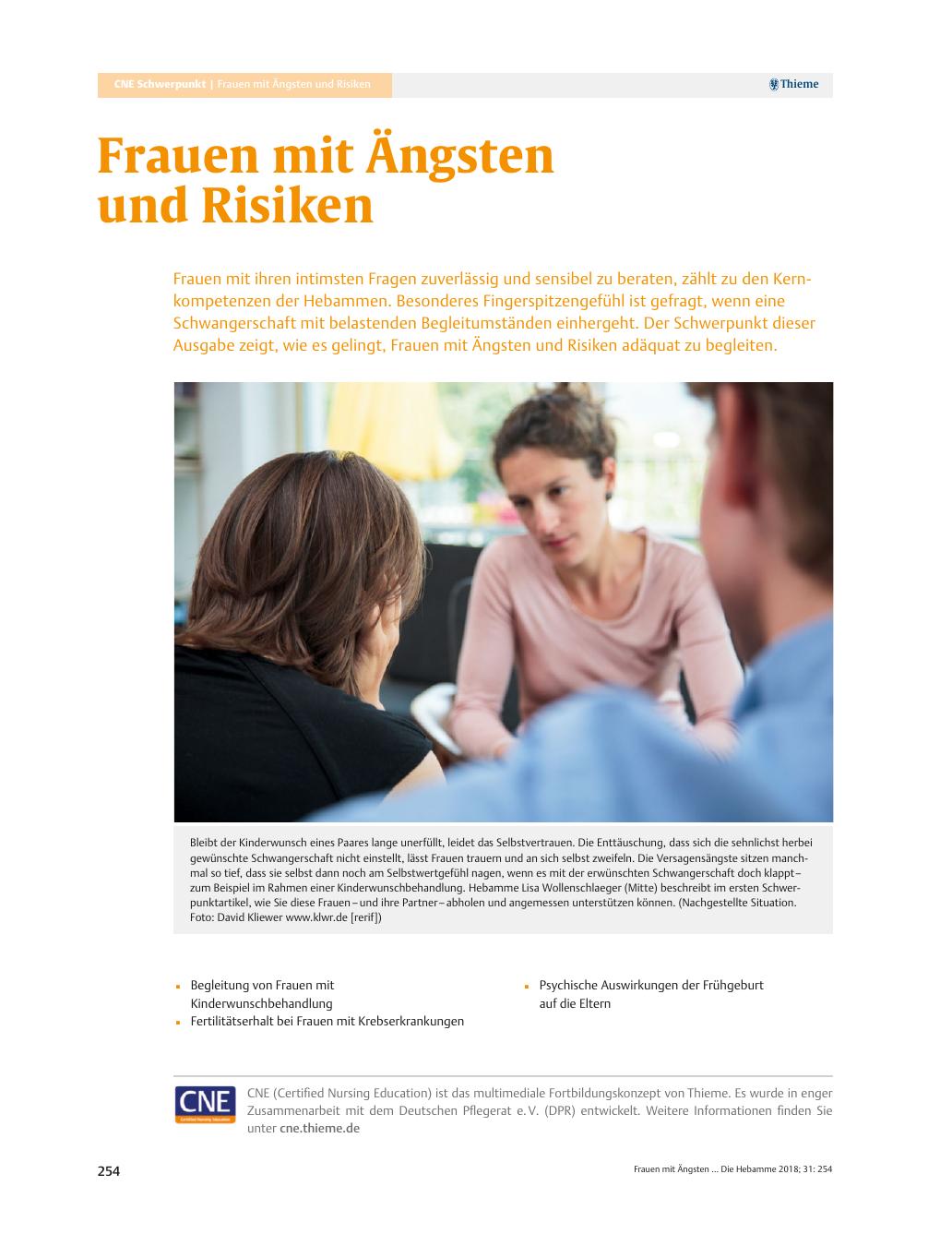 Vorschauseite 1: Frauen mit Ängsten und Risiken