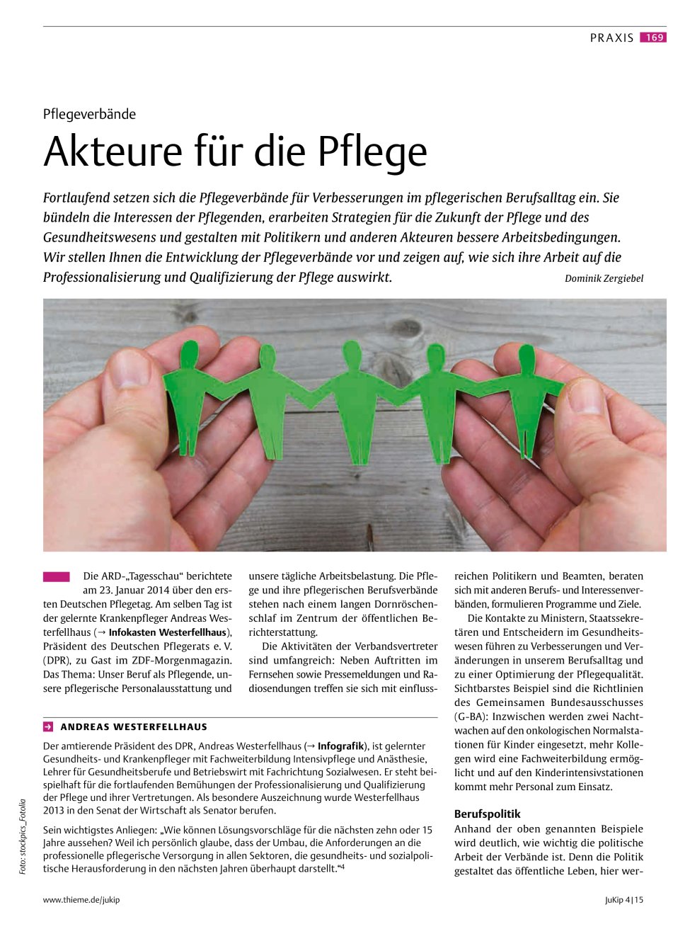 Vorschauseite 1: Akteure für die Pflege