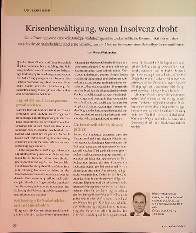 Vorschauseite 1: Krisenbewältigung, wenn Insolvenz droht