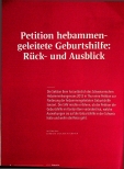 Vorschauseite 1: Petition hebammengeleitete Geburtshilfe: Rückund Ausblick