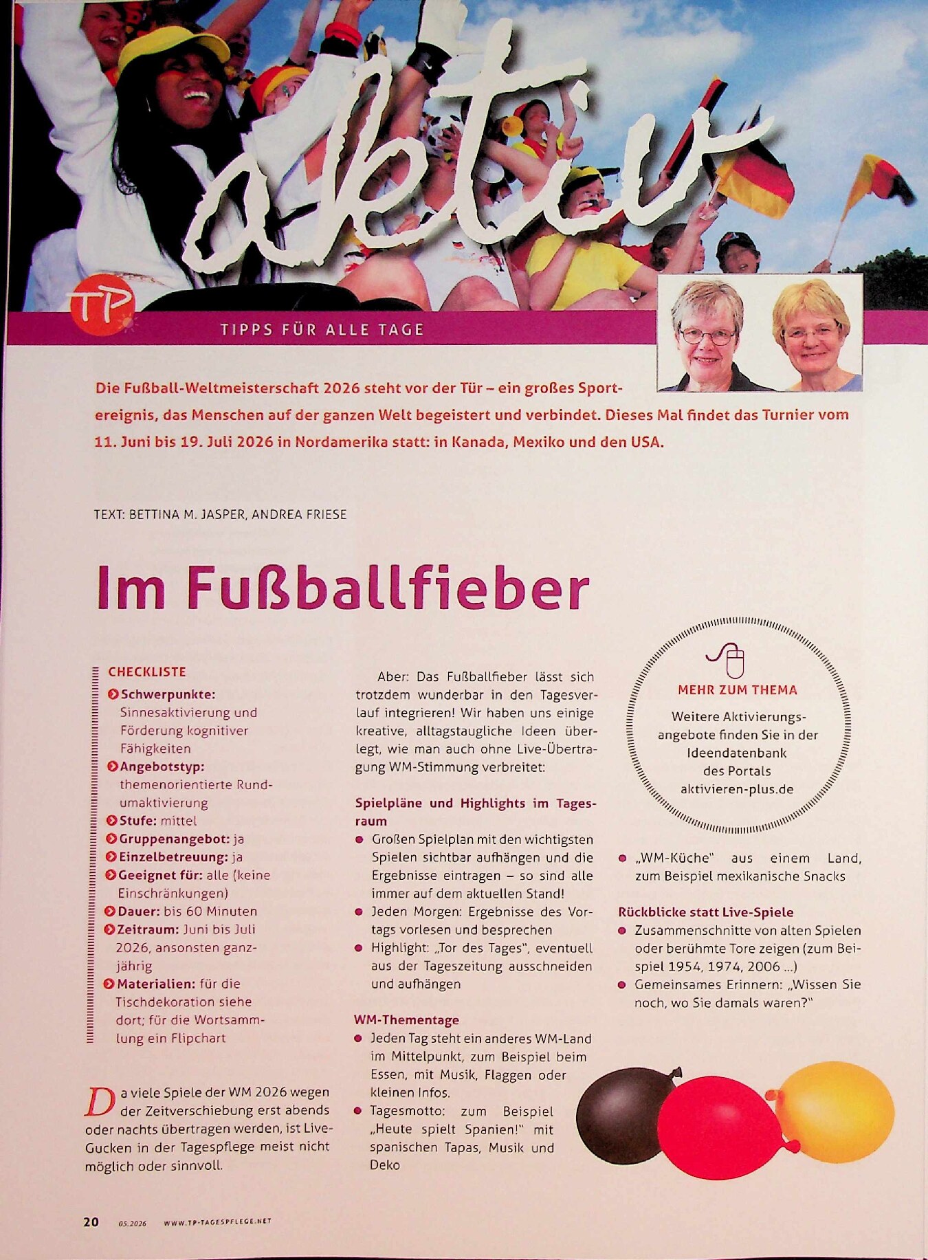 Vorschauseite 1: Im Fußballfieber / Willkommen in Nordamerika