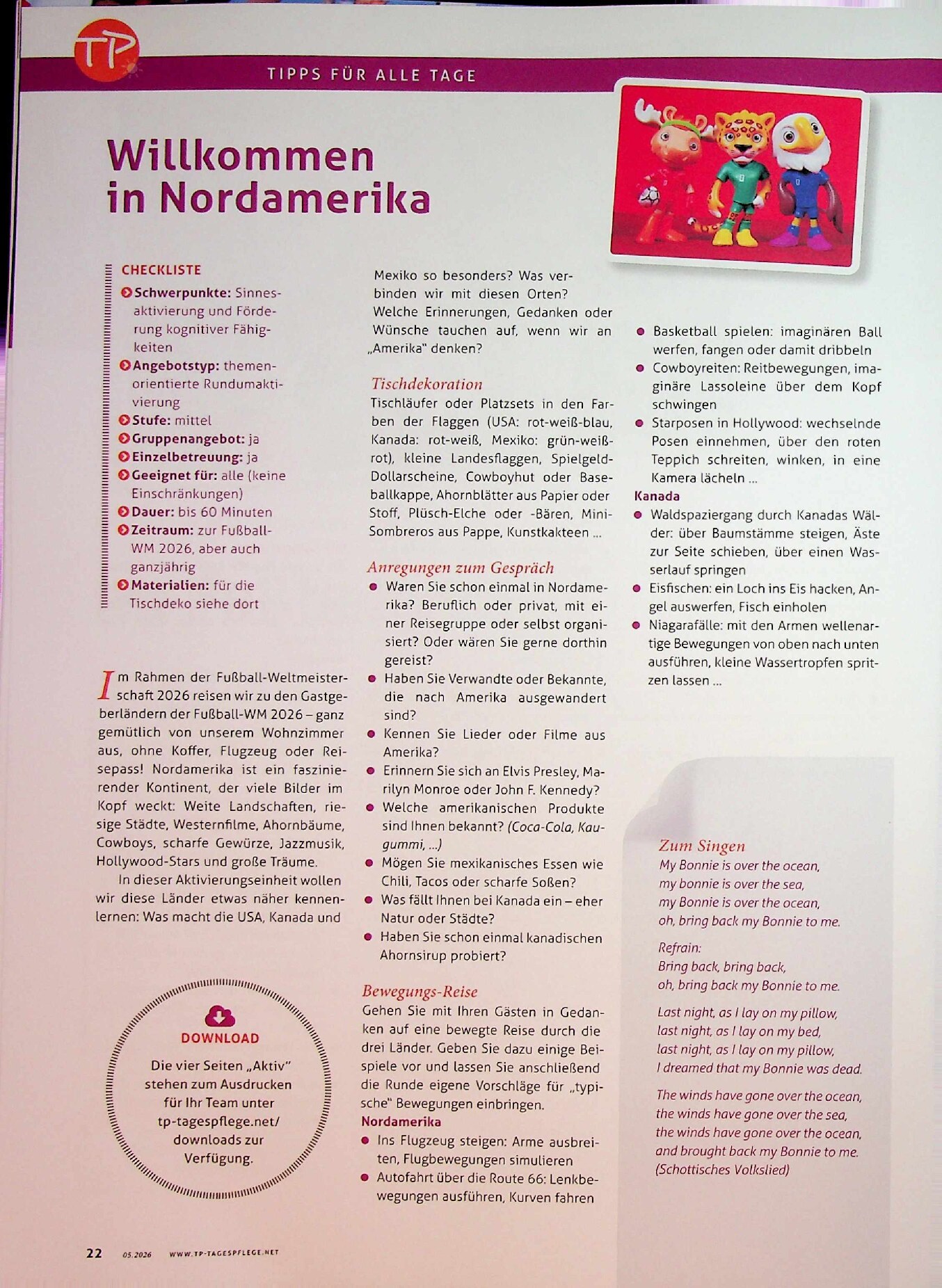 Vorschauseite 3: Im Fußballfieber / Willkommen in Nordamerika